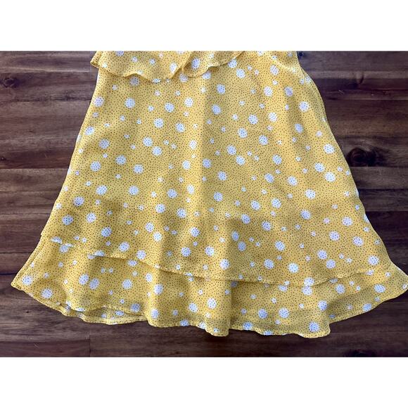 Mayoral Yellow Dot Sleeveless Ruffle Flounce Dress European Preppy Summer Spring - Picture 4 of 8